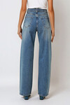 Mavi Yüksek Bel Palazzo Kesim Jean Pantolon BCHNW-251176