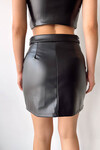 Siyah Fermuarlı Suni Deri Cepli Etek BCHN-2526768