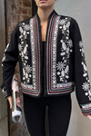 Siyah Özel Etnik Nakış İşlemeli Kaşe Ceket BCHESQ-251128