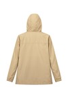 Bej Kapüşonlu Fermuarlı Çift Cepli Yağmurluk Ceket