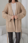 Bej Kuşak Bağlamalı Uzun Triko Hırka BCHPK-251237