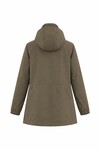 Haki Kapüşonlu Fermuarlı Çift Cepli Yağmurluk Ceket
