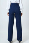 Lacivert Kemerli Düğme Kapamalı Çift Cepli Palazzo Pantolon BCHAV-251230