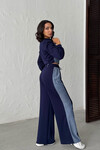 Lacivert Kot Kumaş Garnili Yumuşak Dokulu Pantolon Ceket Takım BCHN-25261021
