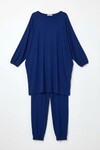 Lacivert Tunik Ve Pantolon Örme Viscon Alt Üst Takım