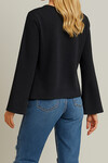 Siyah V Yaka Bağlamalı Bluz BCHPK-251243